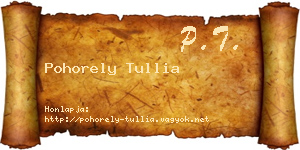 Pohorely Tullia névjegykártya